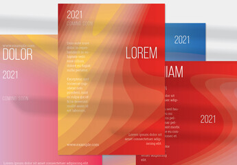 Flyer Layout with Futuristic Wavy Gradient Blend Shapes