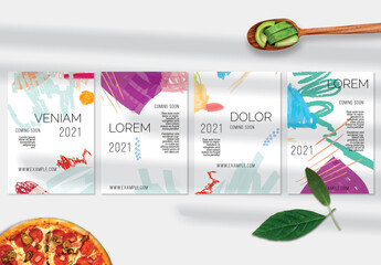 Poster Layout with Abstract Marker Scribble on White