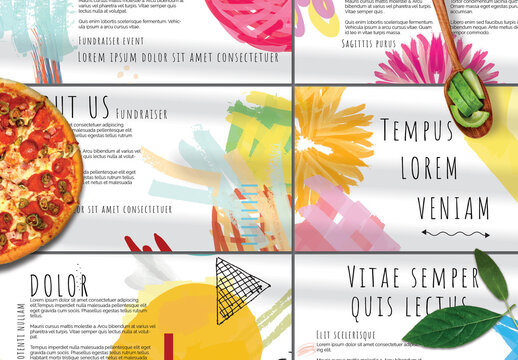 Presentation Deck Layout with Bright Abstract Strokes for Universal Fundraiser Event