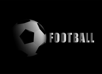Soccer Ball , football on black background. Vector.