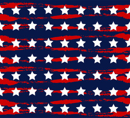 Abstract. Star flag colors USA blue, red, white colors seamless pattern background. Design for Independence Day, 4th of July. vector.