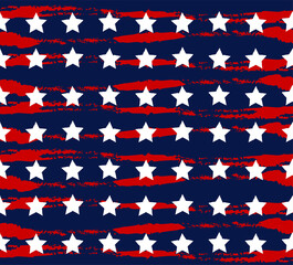 Abstract. Star flag colors USA blue, red, white colors seamless pattern background. Design for Independence Day, 4th of July. vector.