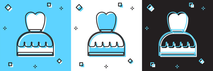Set Woman dress icon isolated on blue and white, black background. Clothes sign. Vector