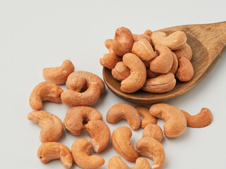 Cashew Nuts Isolated on a White Background Clipping Path