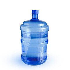 Closeup on mineral water bottles in blue raw and lines