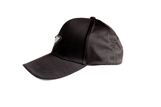 Blank hat in black  color on white background