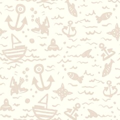 
Minimal ecru jute sailboat texture pattern. Two tone washed out beach decor background. Modern rustic brown sand color design. Seamless burlap sea ship effect pattern for shabby chic coastal living.
