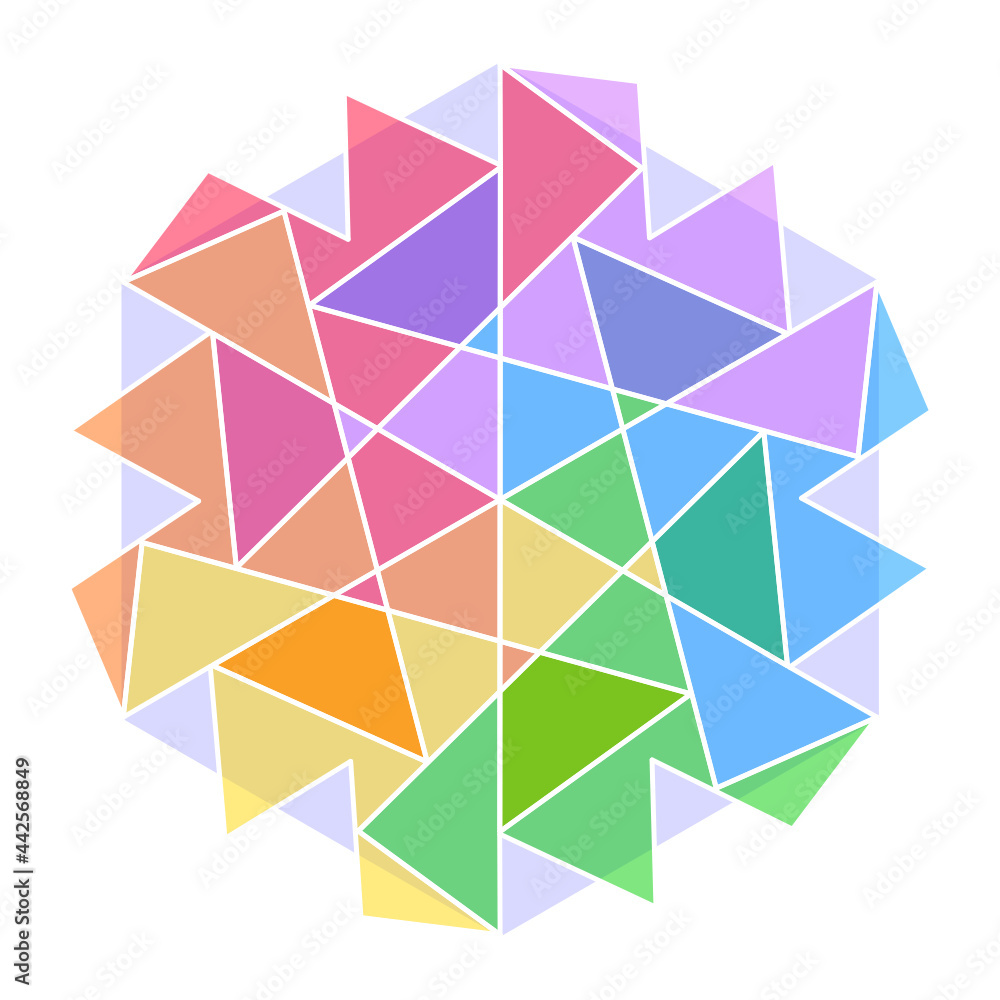 Wall mural abstract geometric rainbow polygon-6o2