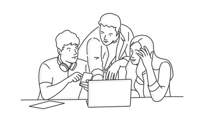 Group of students at the desk