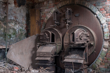 Fototapeta na wymiar The furnace in abandoned fistillery