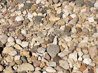Background from large and small gravel and pebbles