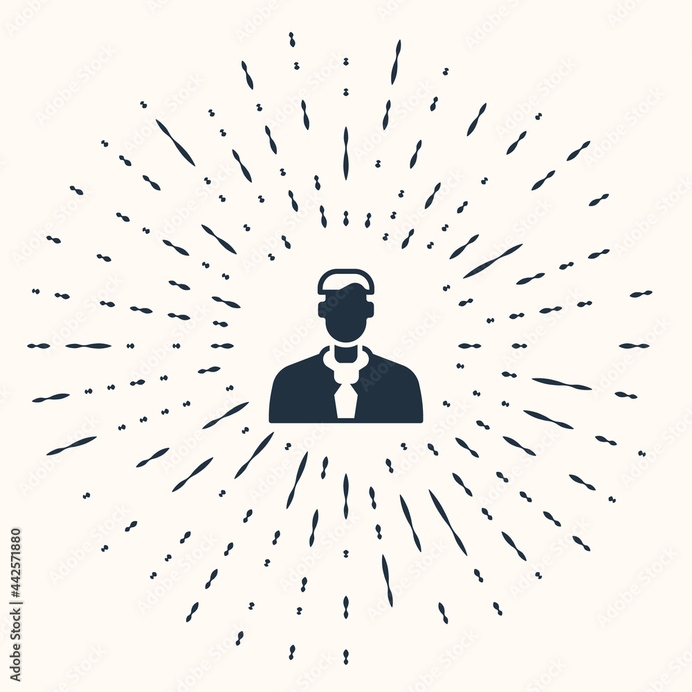 Poster grey worker icon isolated on beige background. business avatar symbol user profile icon. male user s