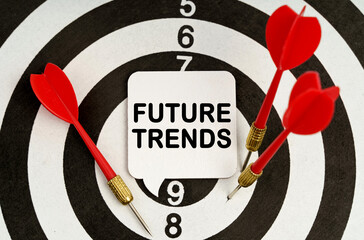 There is a sign on the target that says - FUTURE TRENDS
