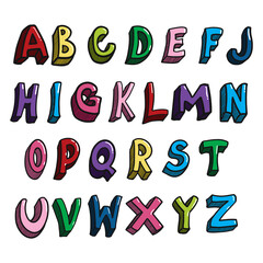 Doodle hand drawn vector cute isolated font