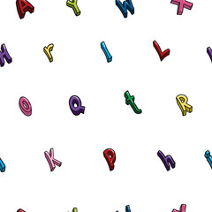 Doodle hand drawn vector cute isolated font