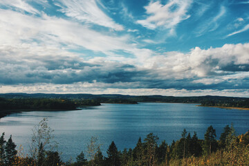 clouds over lake