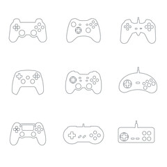 Set of gamepad icon. Isolated icon of joystick, video game controller. Line icon of gamepad