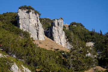 Markante Felsen im Ammergebirge