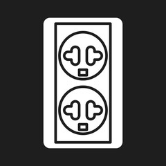 Electric socket icon in white color