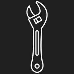 Wrench icon in white color