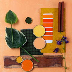 color palette mood board for interior design and decor