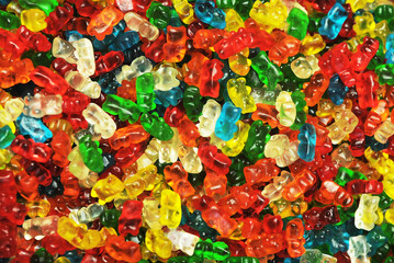 Texture of delicious colorful jelly candies
