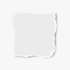 Obraz premium Ripped paper tear isolated on white background. Vector template paper design.