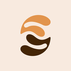 Letter S Bean Coffee Logo Design