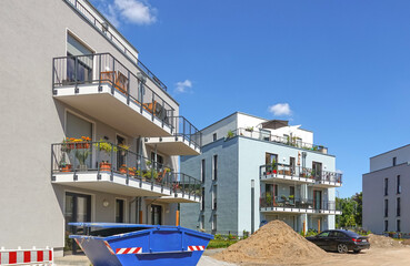 new apartment houses with balconies