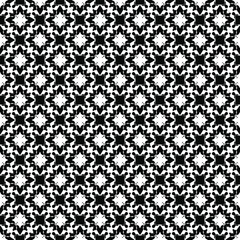 Black and white surface pattern texture. Bw ornamental graphic design. Mosaic ornaments. Pattern template. Vector illustration.