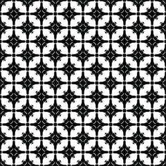 Black and white surface pattern texture. Bw ornamental graphic design. Mosaic ornaments. Pattern template. Vector illustration.
