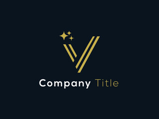 Modern creative V Logo Design and template With star. V icon initials based Monogram and Letters in vector.