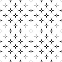 Black and white surface pattern texture. Bw ornamental graphic design. Mosaic ornaments. Pattern template. Vector illustration.