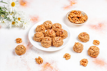 Homemade delicious organic walnut cookies.