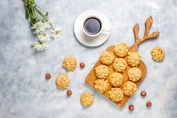 Homemade delicious organic hazelnut cookies.