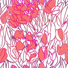 seamless pattern with tulips