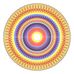 Creative multicolored dotted round symbol. Abstract symmetrical logo. Mosaic colors beautiful pattern. Circle lines modern pixel floral art icon. Colored pattern ornament wheel decorative illustration