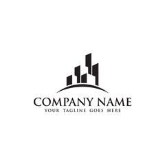 Real estate logo concept illustration. Building logo in classic graphic style. Cityscape logo. Abstract vector logo of buildings. Skyscrapers logo. Vector logo template. Design element