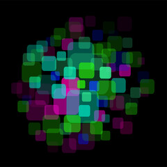 colors squares in center on dark backdrop
