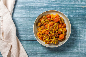 A traditional meal of Azerbaijan Qara for plov.