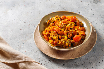 A traditional meal of Azerbaijan Qara for plov.
