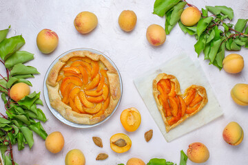 Delicious homemade galette with ripe apricots.