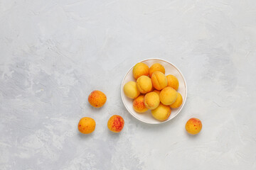 Organic sweet juicy apricot fruits.