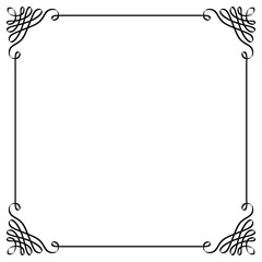 Beautiful openwork frame for text or greeting card. Vector illustration isolated on white background.

