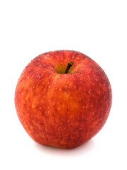 Red spotted apple with water drops