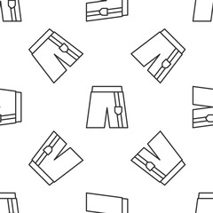 Grey line Short or pants icon isolated seamless pattern on white background. Vector