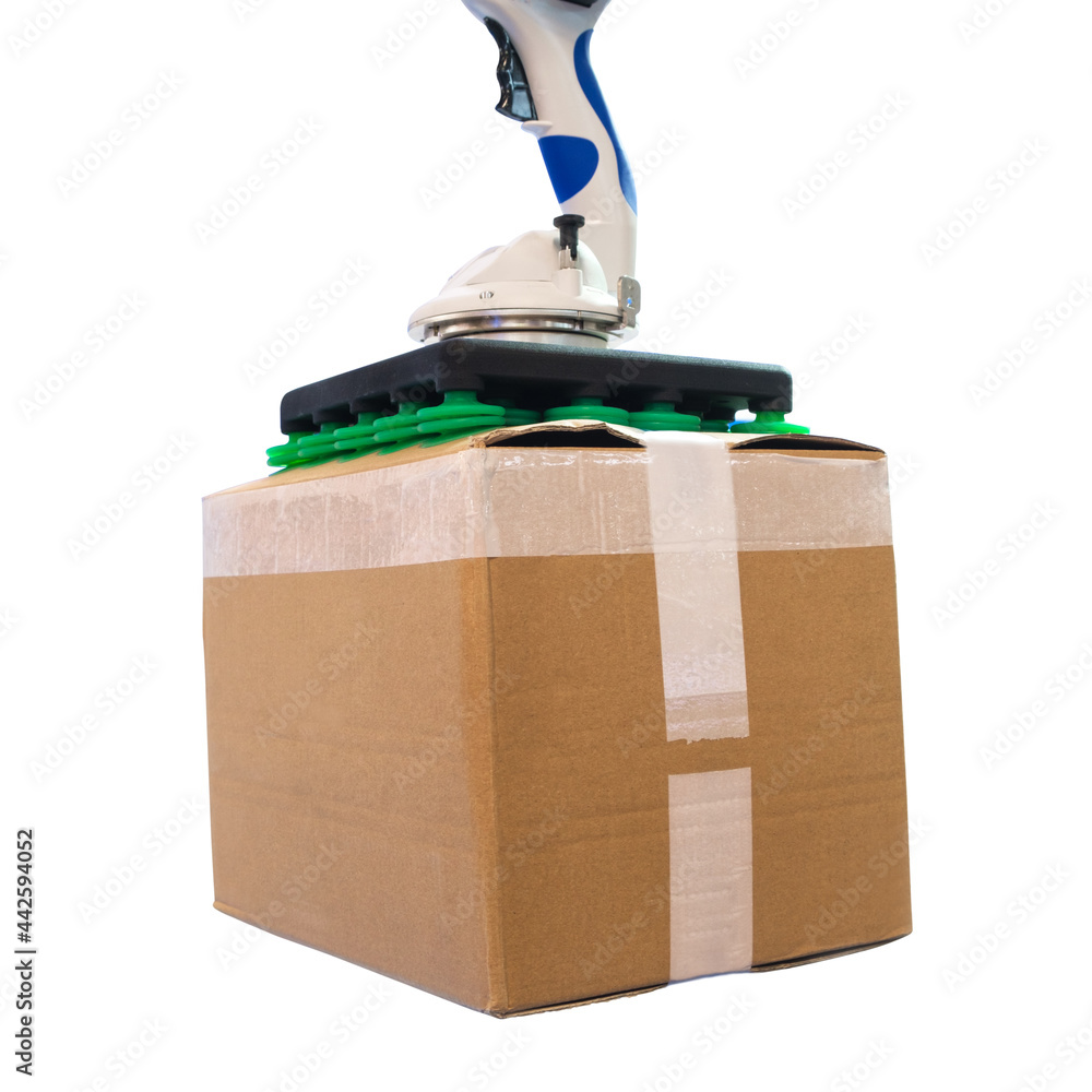 Aufkleber automatic hand hold robot manipulator with cardboard box