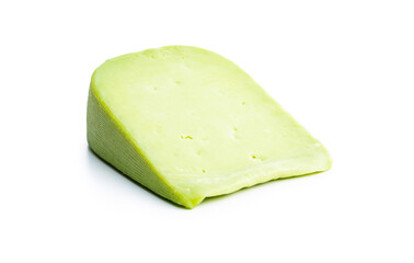 Block of hard cheese with wasabi flavor.