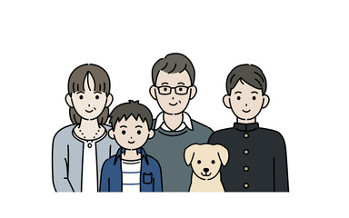 三世代家族 親子 家族の集まり 笑顔 元気 全身 イラスト素材 Aged Wall Mural Ag Senryu