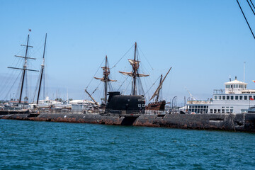 old rusty ship in the port